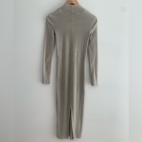 Micro rib long-sleeve body con dress S - Picture 2 of 6